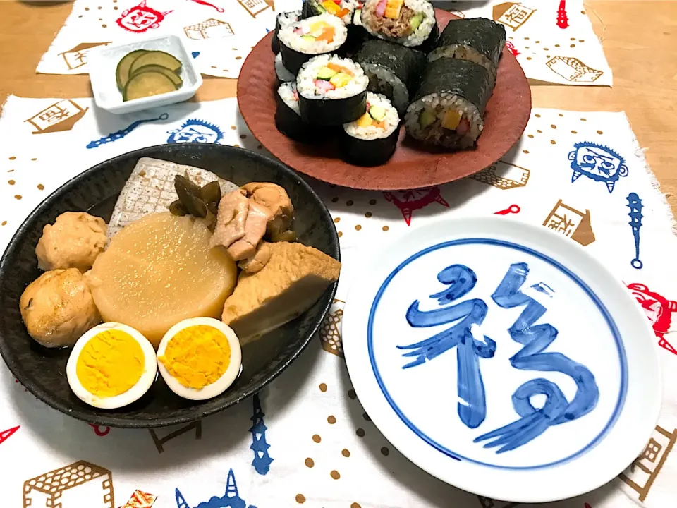 手作り恵方巻とおでん🍢の晩ごはん♬

 #恵方巻 
#手作り恵方巻
#おでん|シホさん