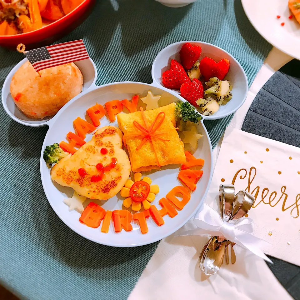 1歳birthday離乳食プレート👦🏻🎪🍽|🍎ゆかりんご🍎さん