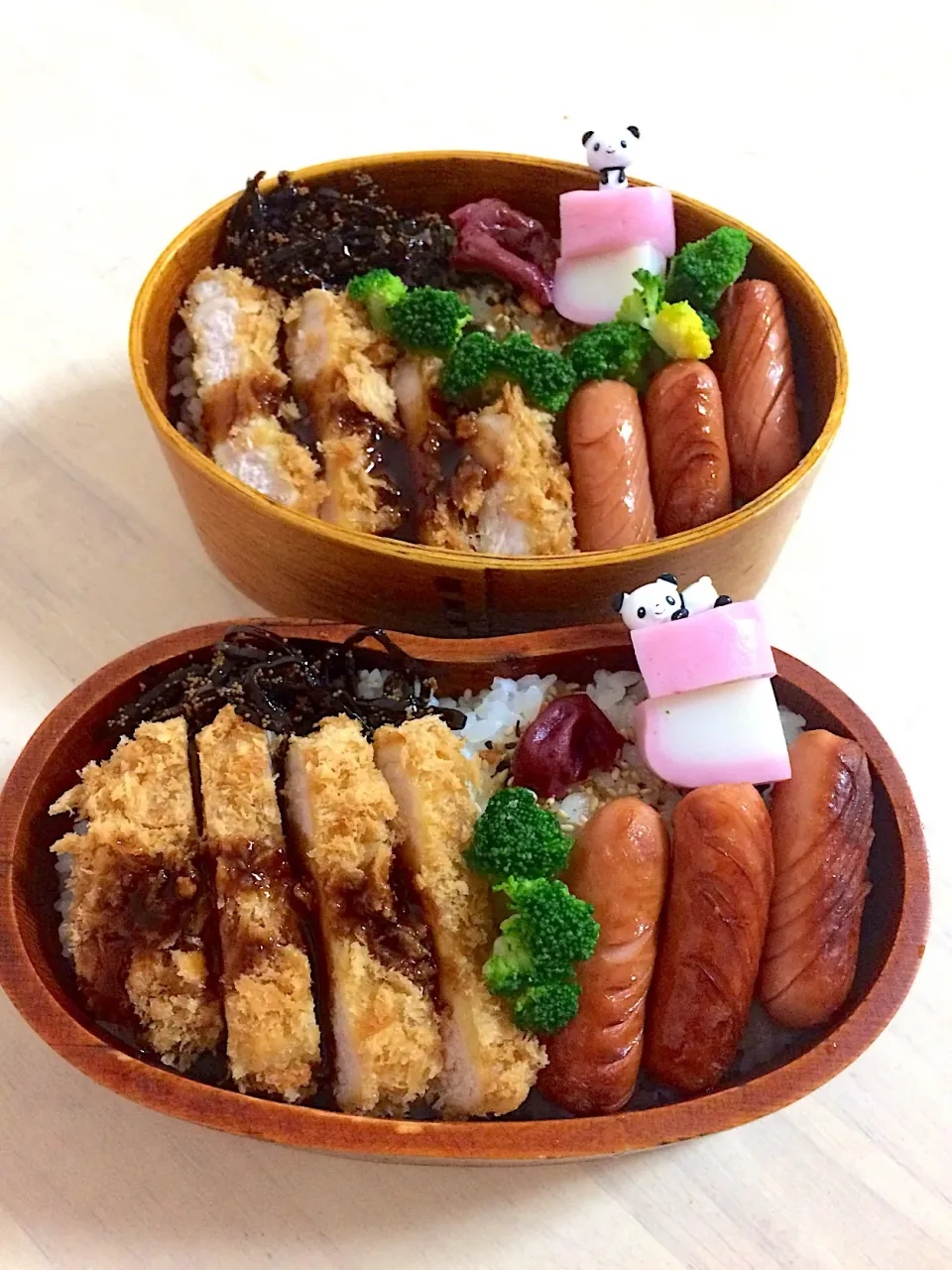 Snapdishの料理写真:今日の男子弁当🍱 2018年2/4
 #トンカツ弁当  #ウィンナー  #かまぼこ|Booパパさん