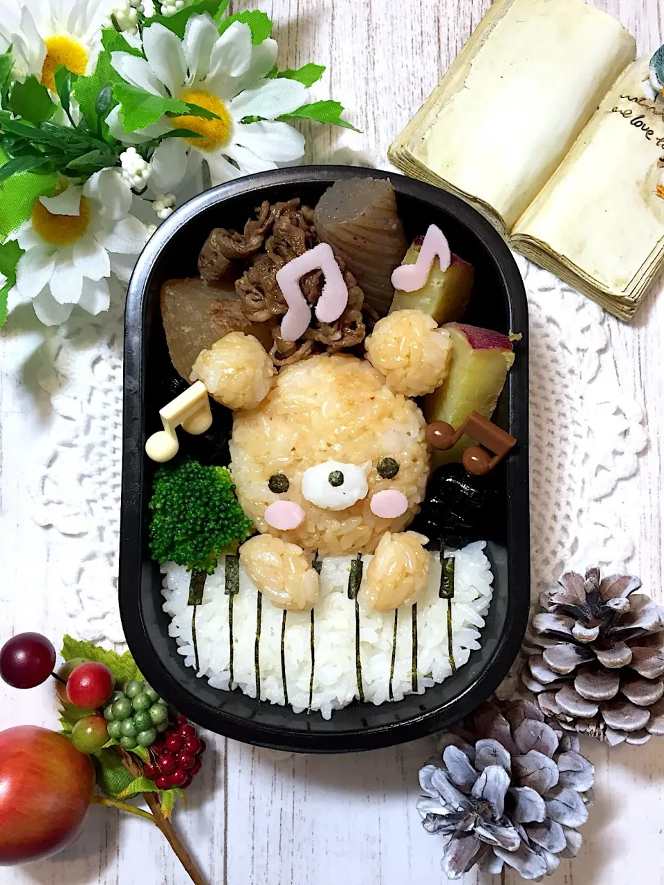 ピアノを弾くくまちゃんのお弁当☆|makoryuneさん