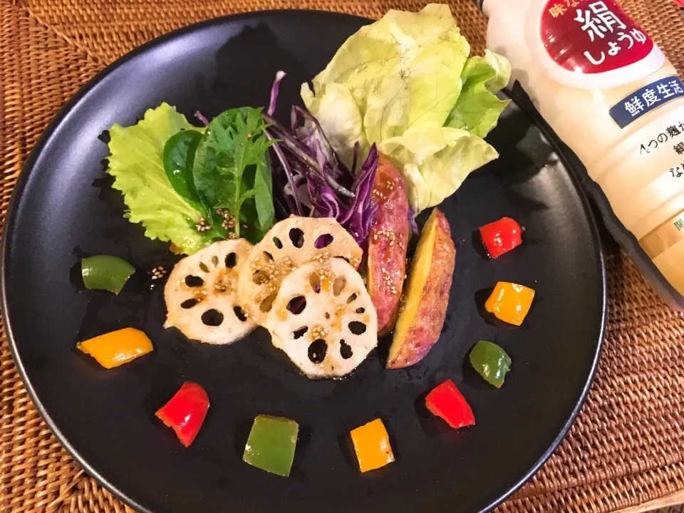 フライドベジタブルサラダ🥗 チアシードドレッシングがけ✨✨|kyon2さん