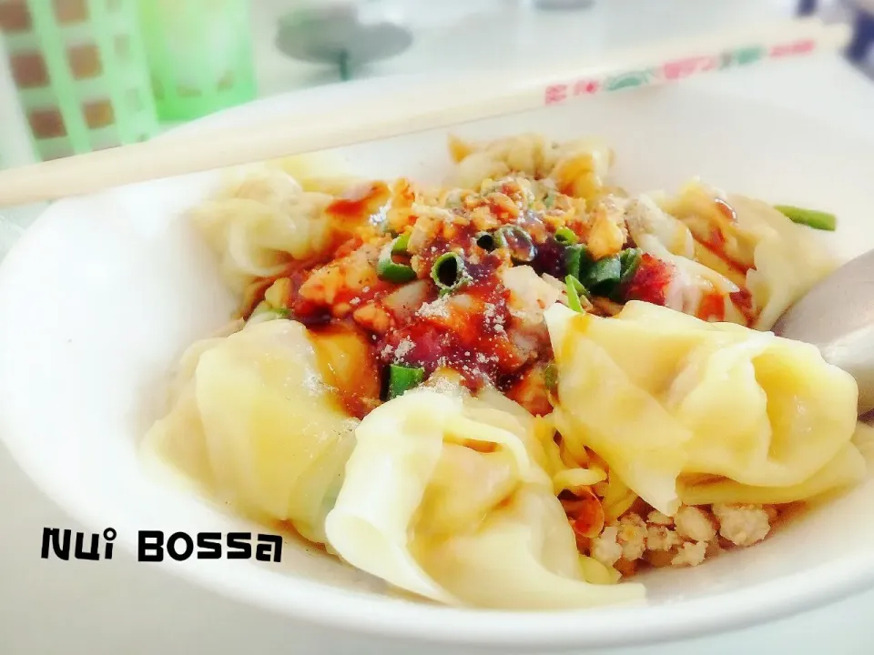 Snapdishの料理写真:"Egg Noodle and Pork Wonton with Crispy Pork"💚💛|nuibossa fb.Nui Bossaさん