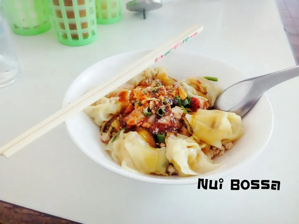 Snapdishの料理写真:"Egg Noodle and Pork Wonton with Crispy Pork"😀👍💚💛|nuibossa fb.Nui Bossaさん