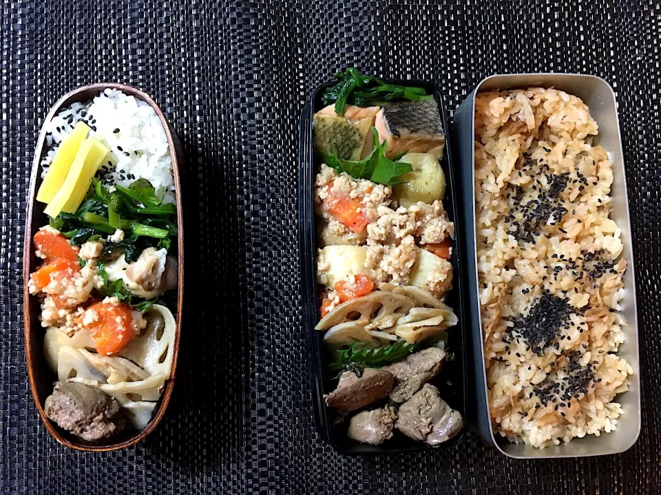 Snapdishの料理写真:鮭とほうれん草のバターソテー弁当|Naoko Miyataさん