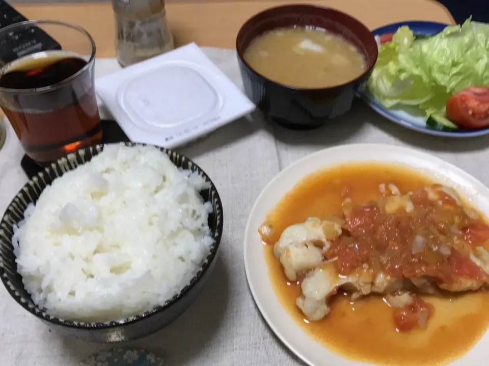 鯛トマトソース煮定食|はやとさん