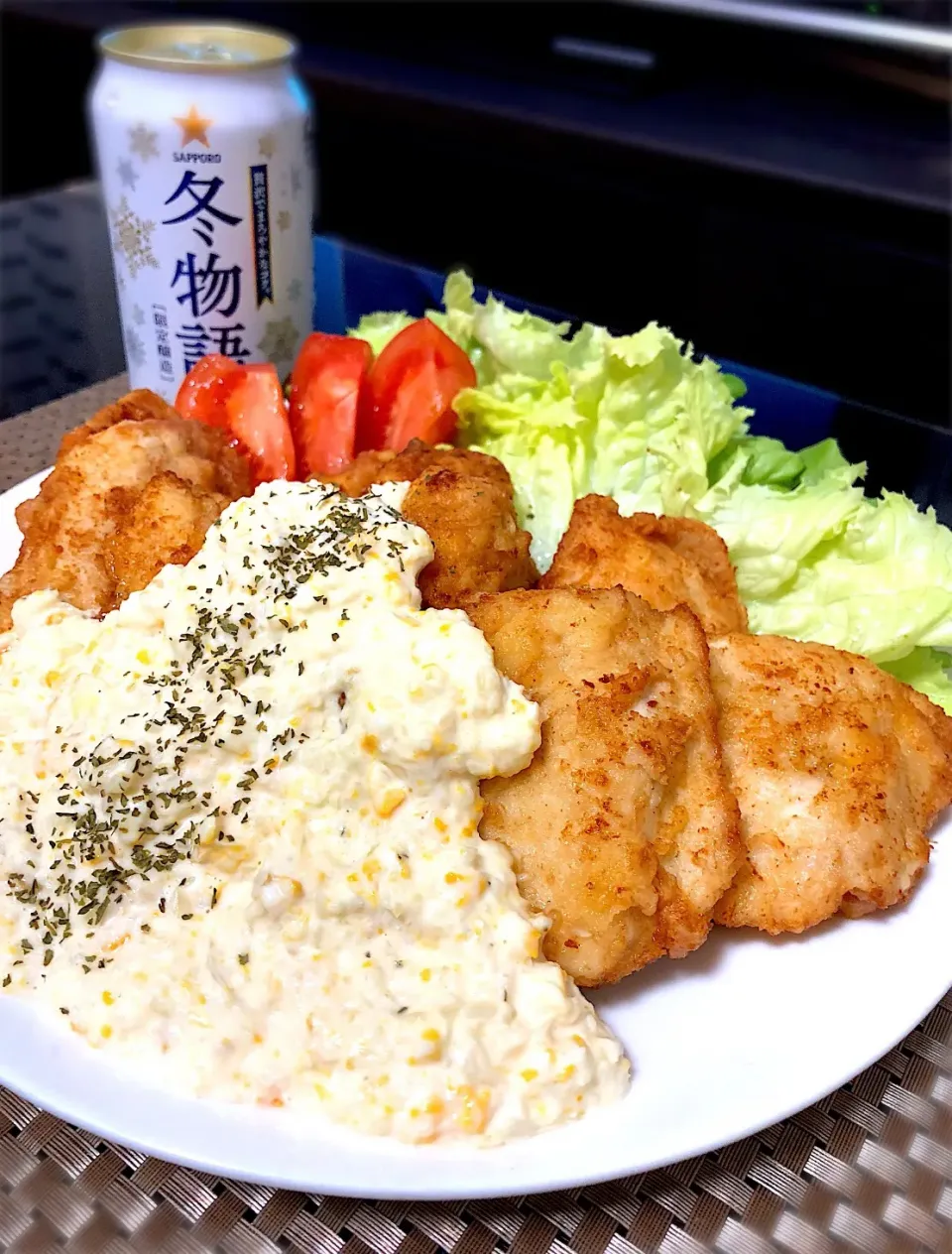 Snapdishの料理写真:チキン南蛮…風⁉️🙄 ナゲット👌（目玉焼きからタルタル✨時短ごはん）|ゆかりさん