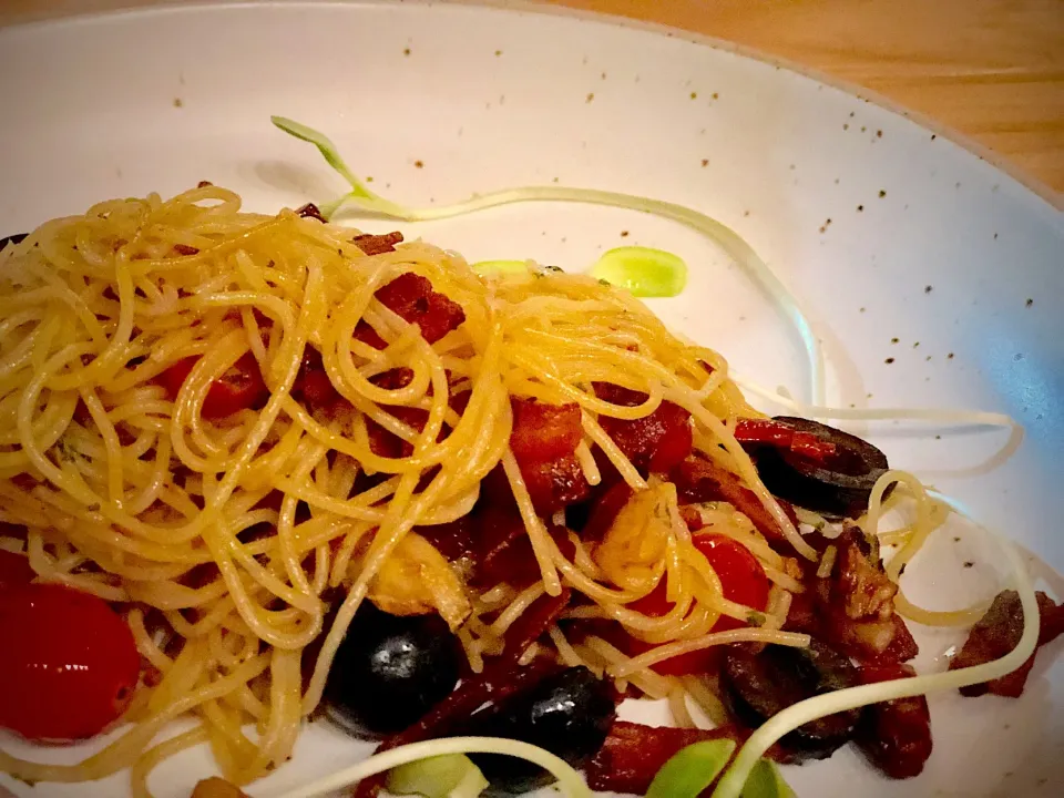 Capellini Olio Bacon@The Village Farm to Cafe, Kanchanaburi.|Chalinee Kalyanamitraさん