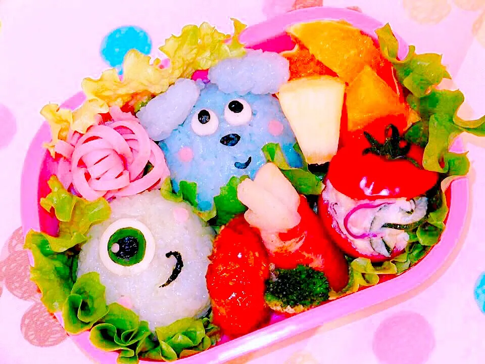 モンスターズインクのキャラ弁
#キャラ弁
#かわいいキャラ弁
#モンスターズインク
#トマト
 #トマトサラダ|Yuko Shibuyaさん