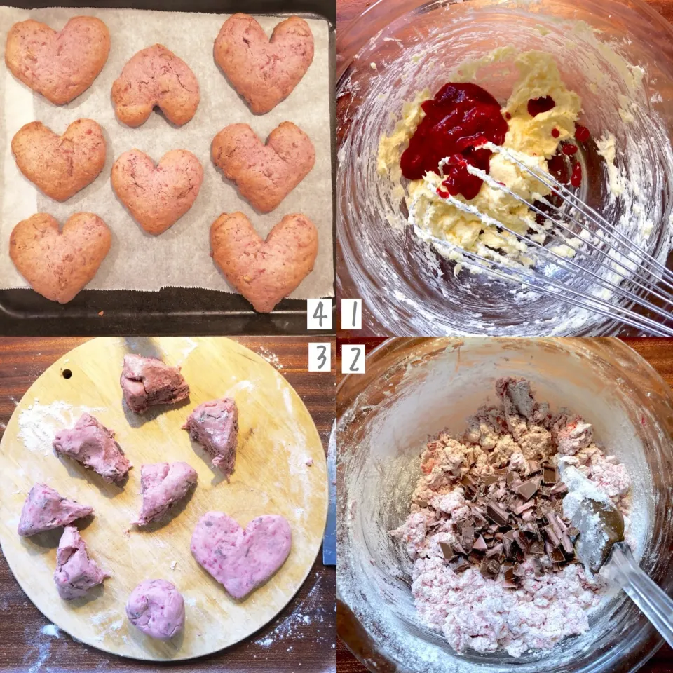 ふじたかなさんの料理 ベリーベリーチョコチップハートクッキー♡ - ふじたかなの"いつも美味しい！もの探し"|ふじたかなさん