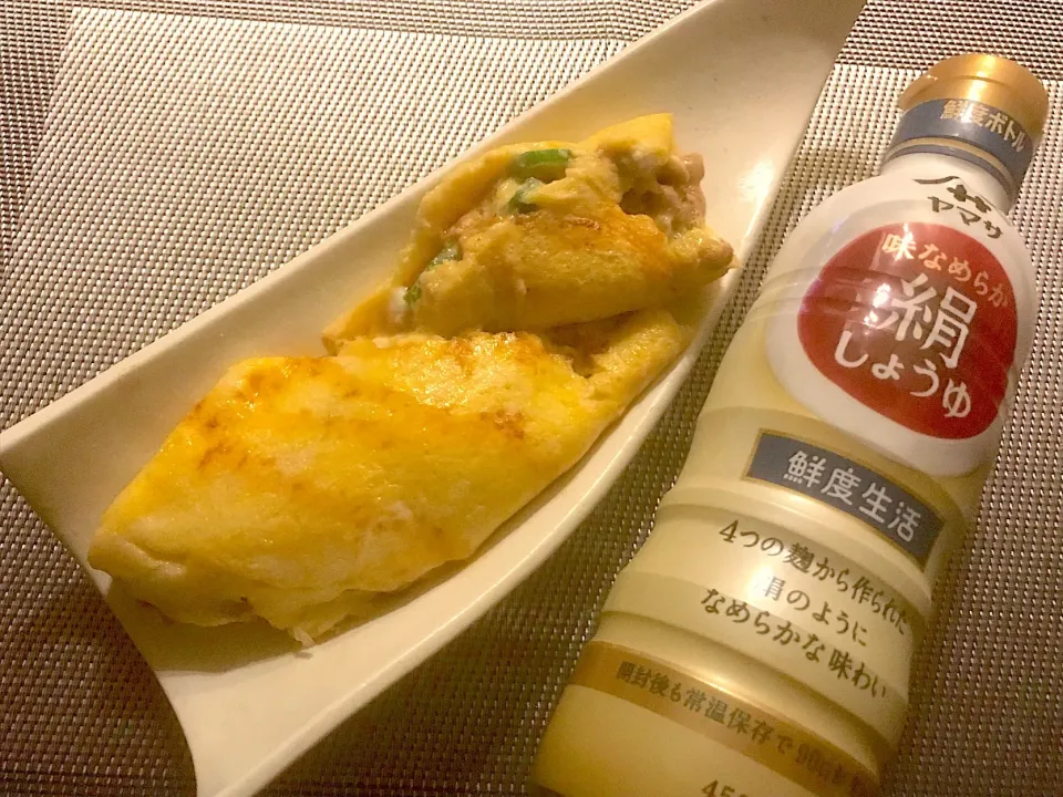 Natto yamato sticky yam omelette🌿大和芋入り納豆ｵﾑﾚﾂ|🌈Ami🍻さん