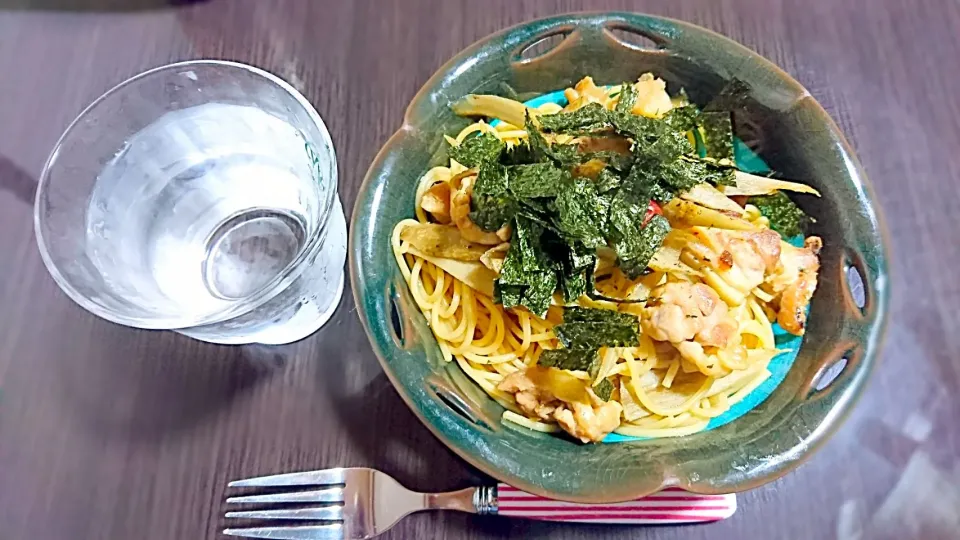 鶏ごぼうの和風ペペロンチーノ|サトリさん