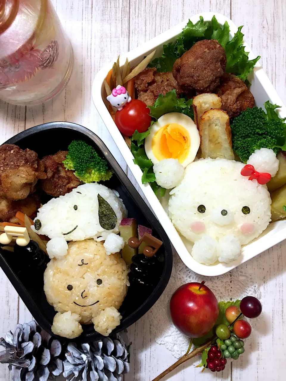 スヌーピーとチャーリーブラウン 白くまのお弁当☆|makoryuneさん