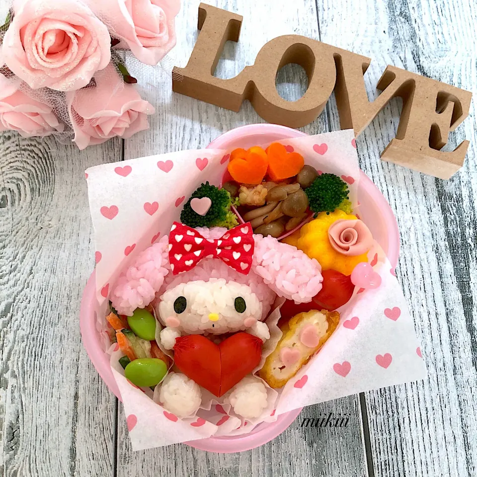 マイメロちゃんのバレンタイン弁当❤️|みきさん