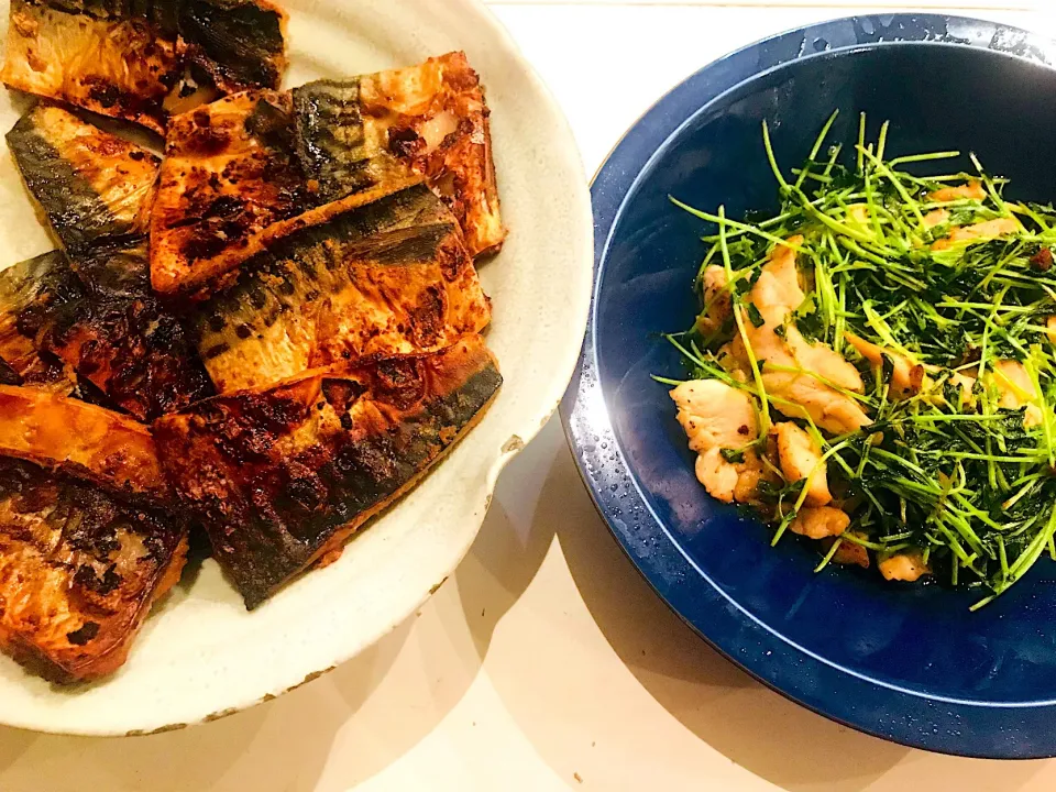 ・へしこもどき
・鶏胸肉と豆苗の塩炒め|銀座 小料理 龍さん