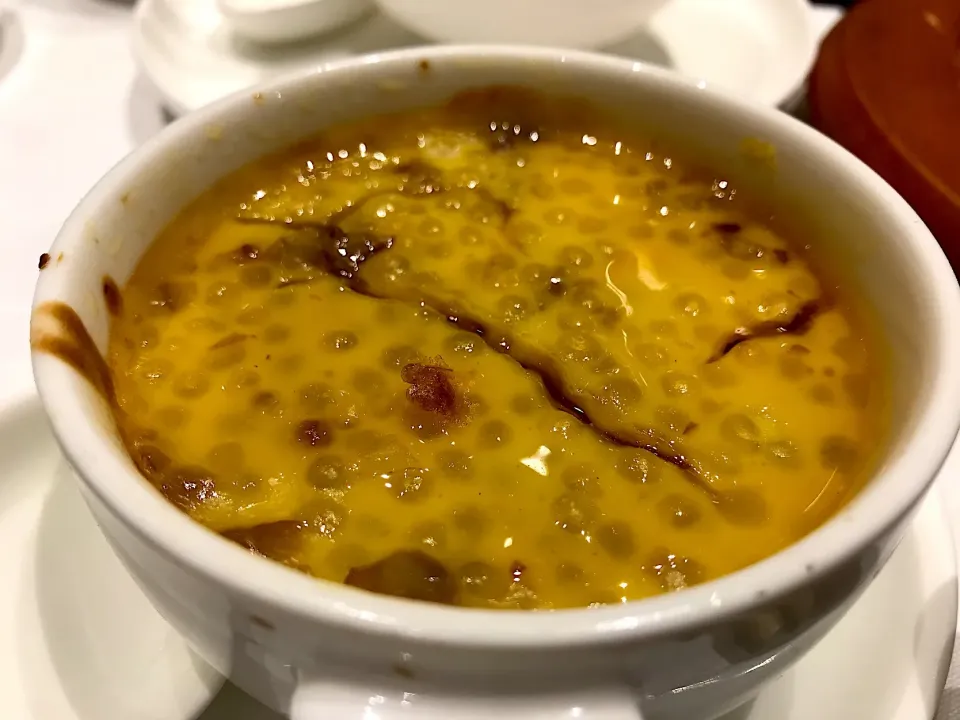 Snapdishの料理写真:Baked sago puddings with chestnut paste|Sky Blueさん