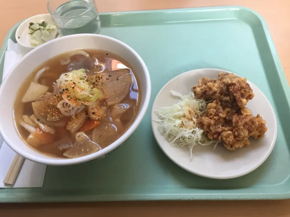 けんちんうどん&唐揚げ|おっちさん