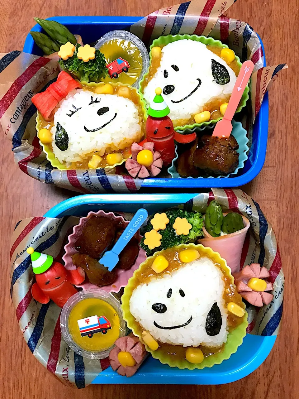 スヌーピー&ベルのカレー弁当♡|かなさん