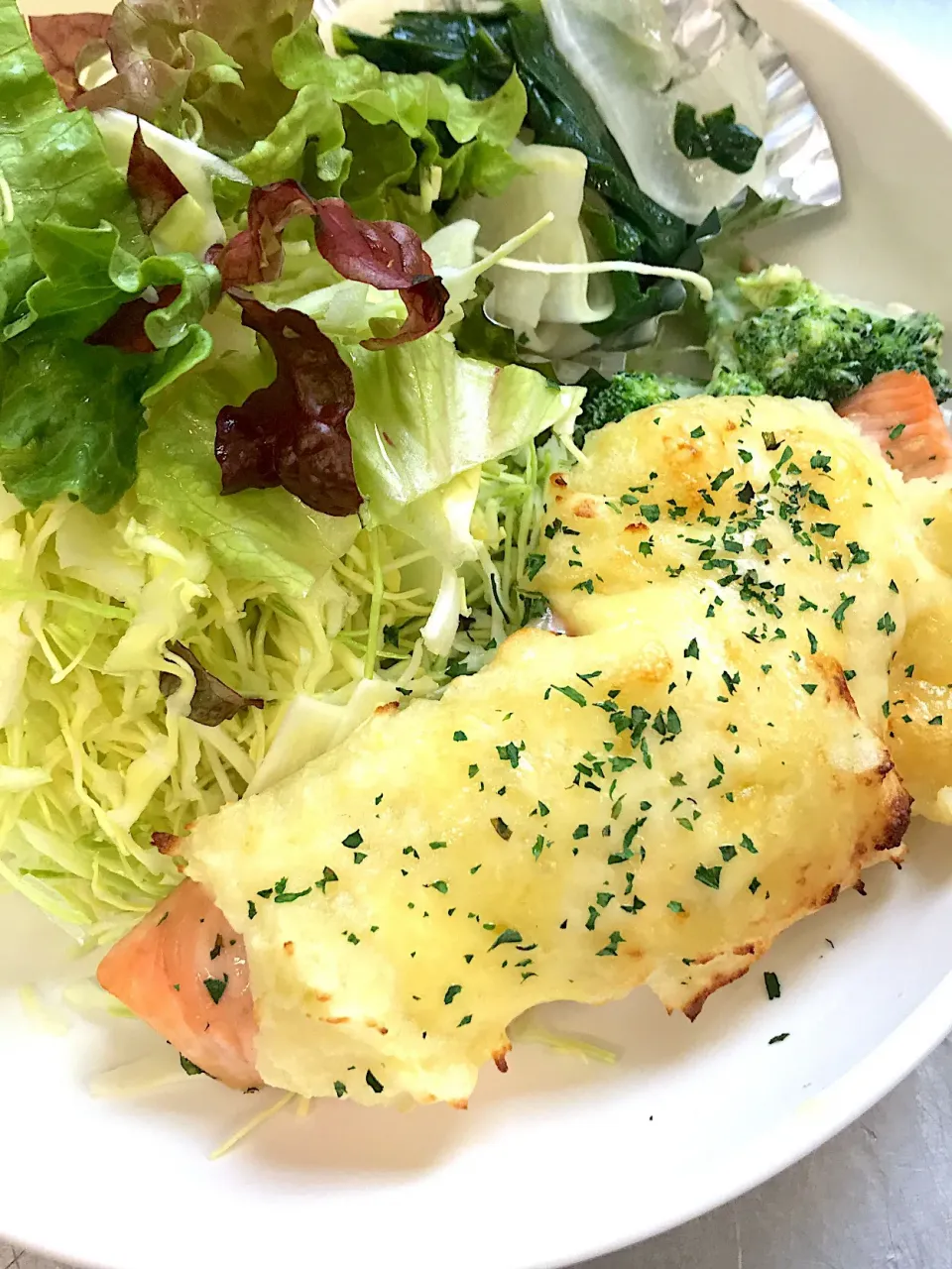 鮭のマッシュポテトチーズ焼き|学食おばちゃんさん