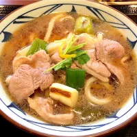 Snapdishの料理写真:鴨ねぎうどん（大）#丸亀製麺#夜鳴きうどん#半額 #期間限定|hoppylove25さん