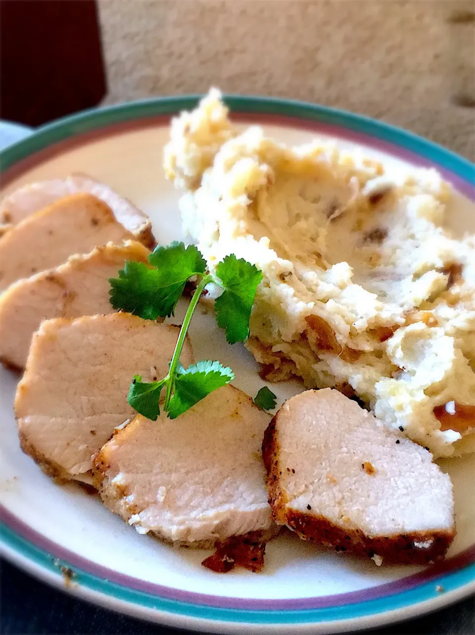 Rib rubbed Pork Loin with caramelized onion Mashed Potatoes|Tony Schaperさん