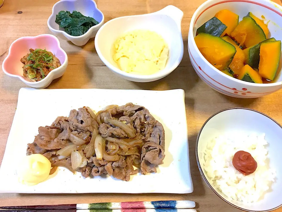 高血圧の主人のために、薄味焼き肉定食(*⁰▿⁰*)|かおちゃんさん