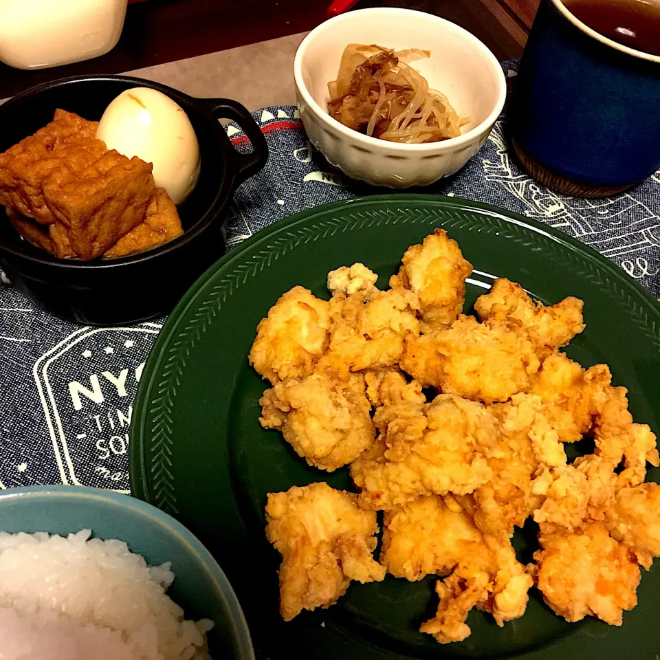 2.10夕飯 鳥の唐揚げ|ピカさん