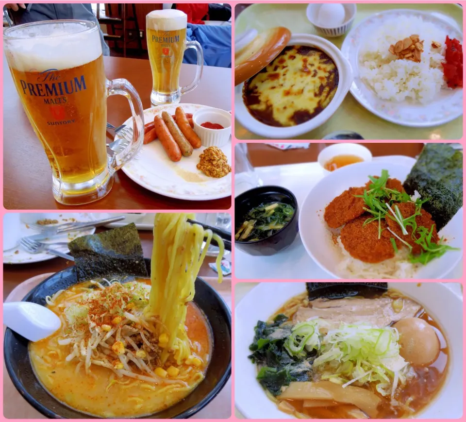 Snapdishの料理写真:タングラムスキーサーカススキー場でのお昼ご飯
焼きカレー、ラーメン、味噌坦々麺、たれカツ丼|Takeshi  Nagakiさん