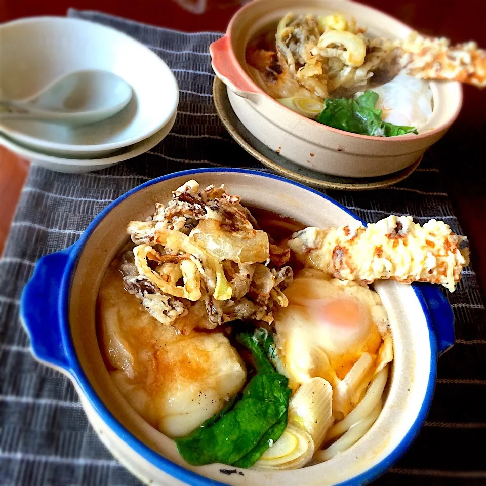 鍋焼きうどん 舞茸かき揚げとちくわ天入り|qtyucoさん