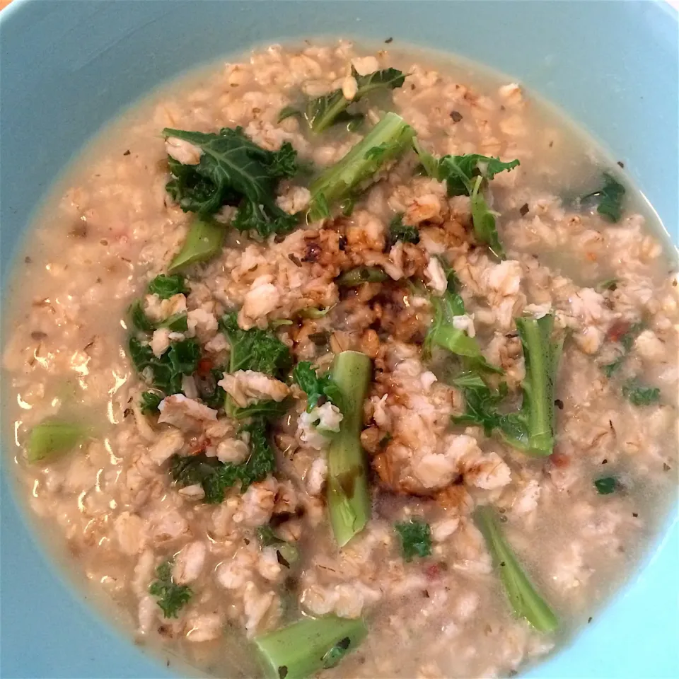 Oats with kale and soy sauce|MissYumYumさん