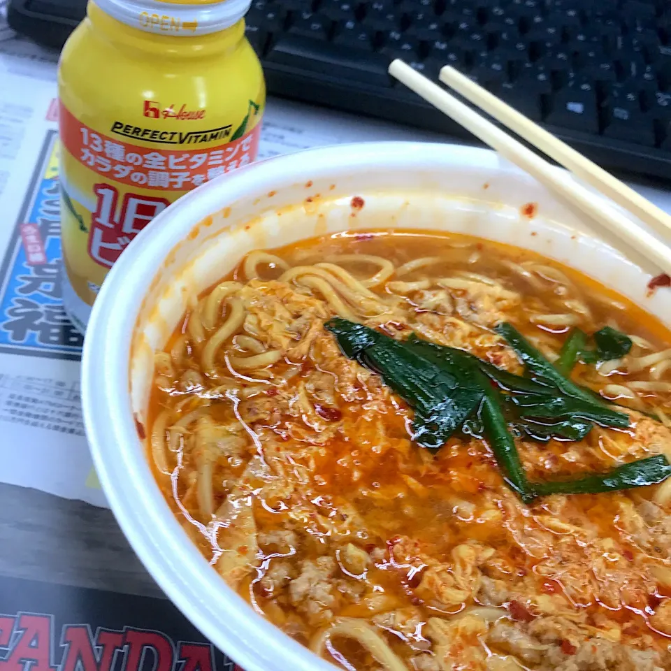 Snapdishの料理写真:Wガラスープの辛麺(◍•ڡ•◍)❤|いつみさん