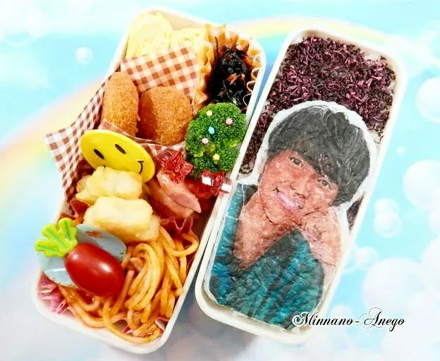 ゆず『北川悠仁』弁当 
 #オブラートアート
 #オブアート
 #似顔絵弁当|みんなのあねごさん