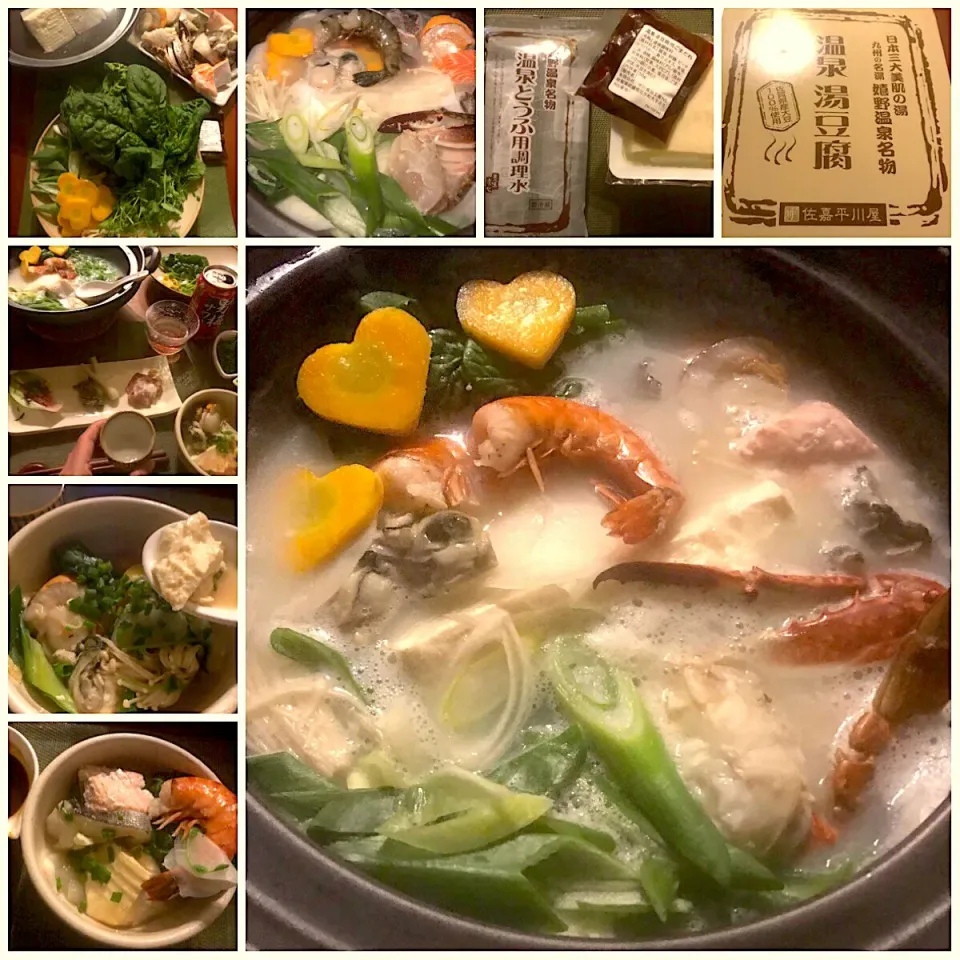 Snapdishの料理写真:Seafood tofu hot pot🍲温泉豆腐de海鮮鍋|🌈Ami🍻さん