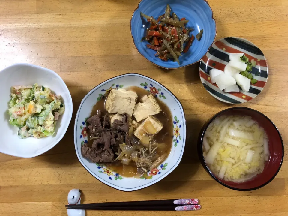 Snapdishの料理写真:晩ご飯🎵肉豆腐🎵|kiyominさん