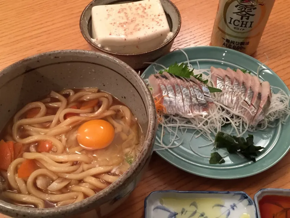 肉うどん にしんの刺身|愛ペガさん