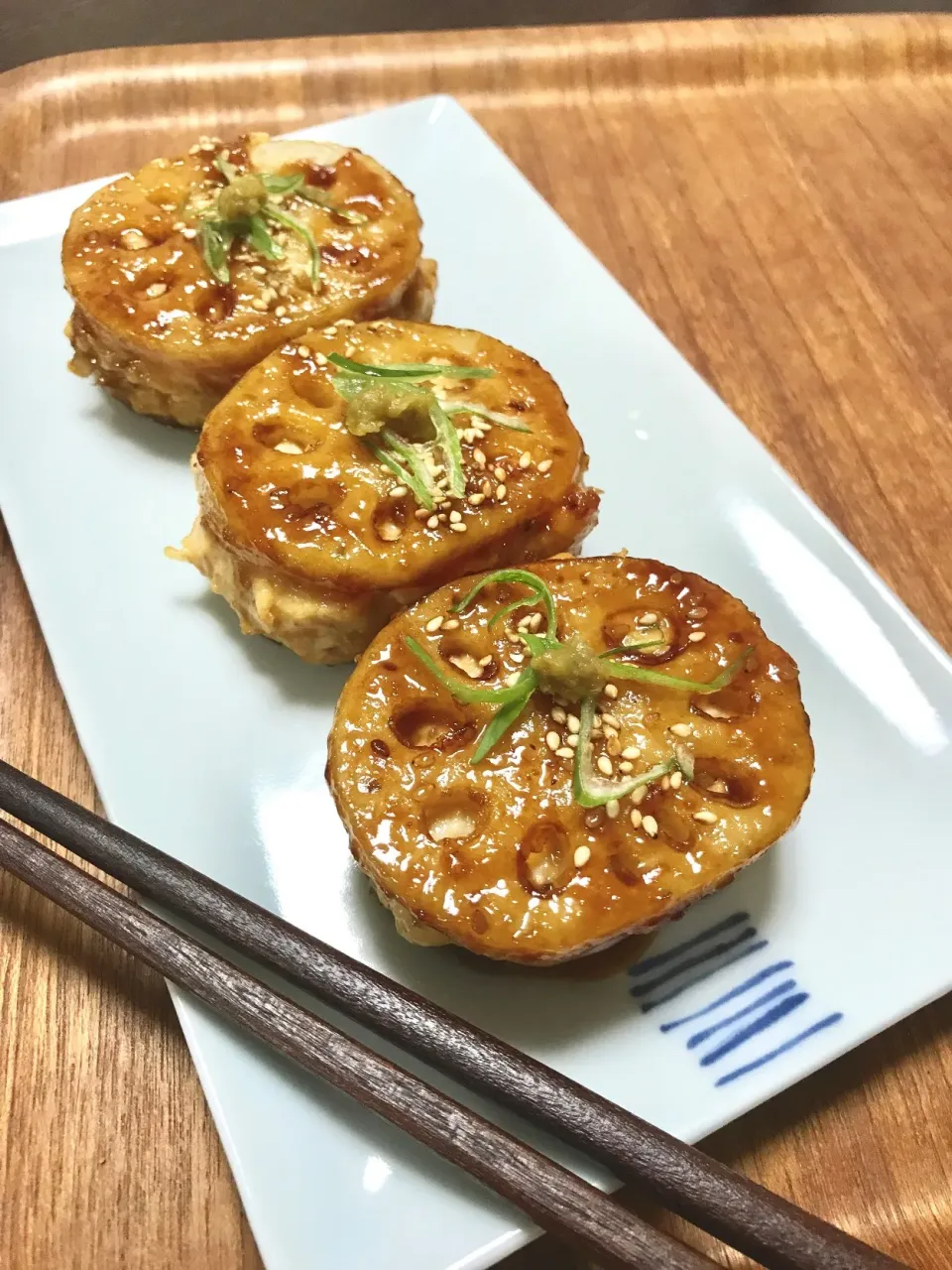 るん♪の料理 つくねの蓮根挟み焼き♪ぽん酢味♪|るん♪さん