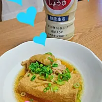 Snapdishの料理写真:厚揚げともも肉の生姜煮|みいさん