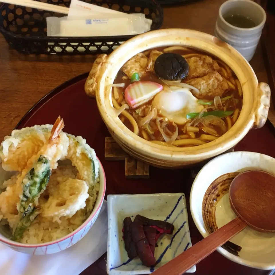 味噌煮込みうどんランチ 選べるミニ丼を天丼で|美也子さん