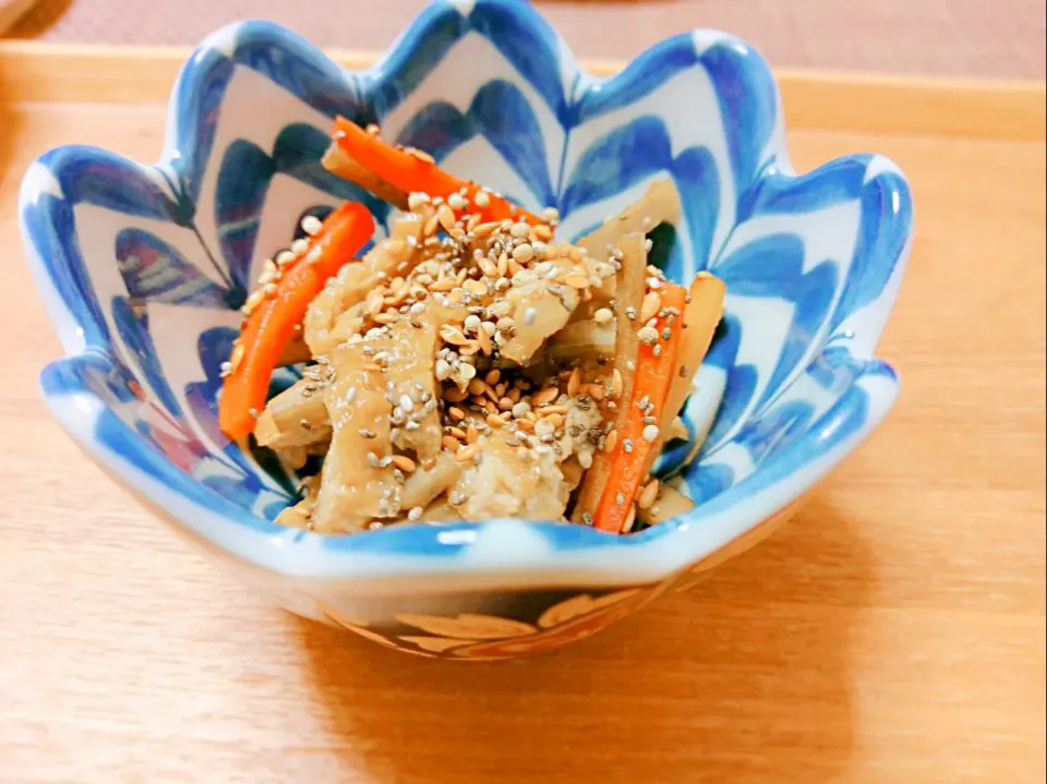 ゴボウと油揚げの煮物|vege食堂さん