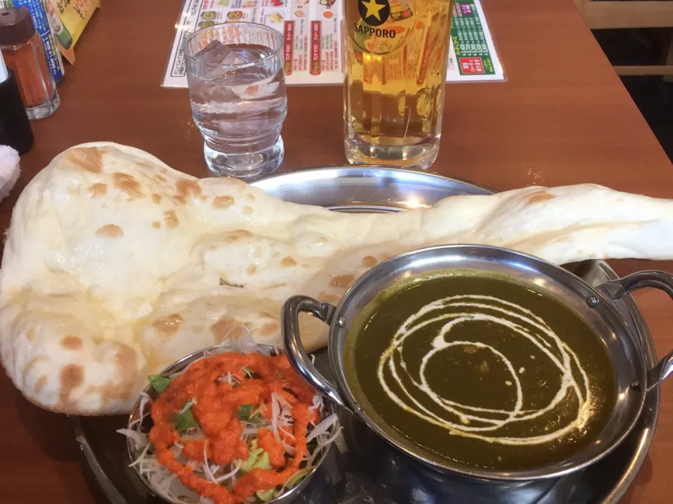 母親インフルエンザAだったが今日からディサービスに復帰後にほうれん草のカレー・ナン🍺|Tarou  Masayukiさん