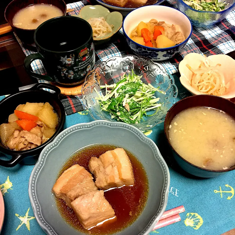 2.16夕飯 豚の角煮、肉じゃが|ピカさん