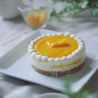 マンゴーとホワイトチョコレートのチーズケーキ  White Chocolate Cheese Cake with Mango source