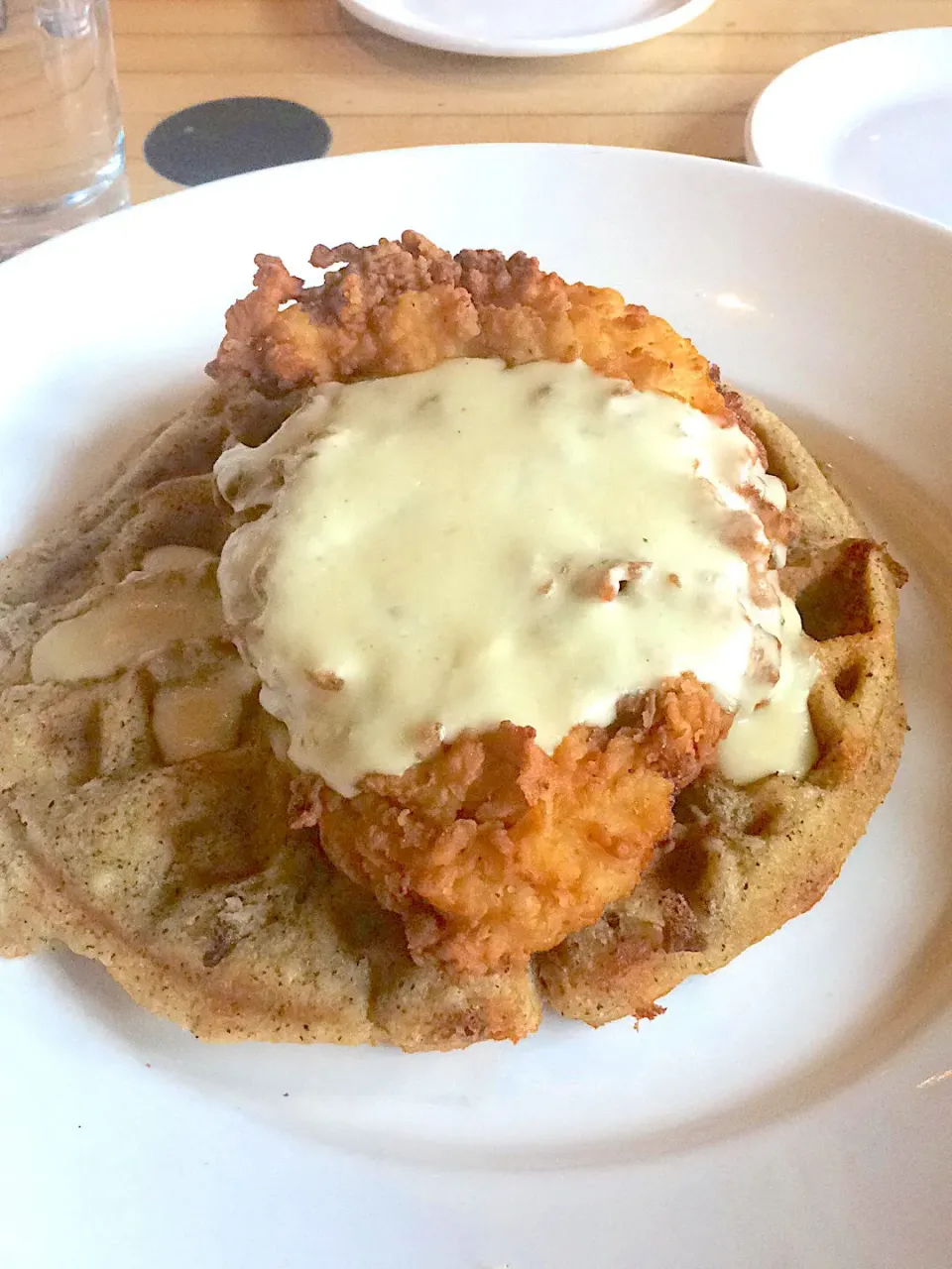 Savory chicken and waffles @ Innovo Latham, NY 2/18/2018|Morcone Girlsさん