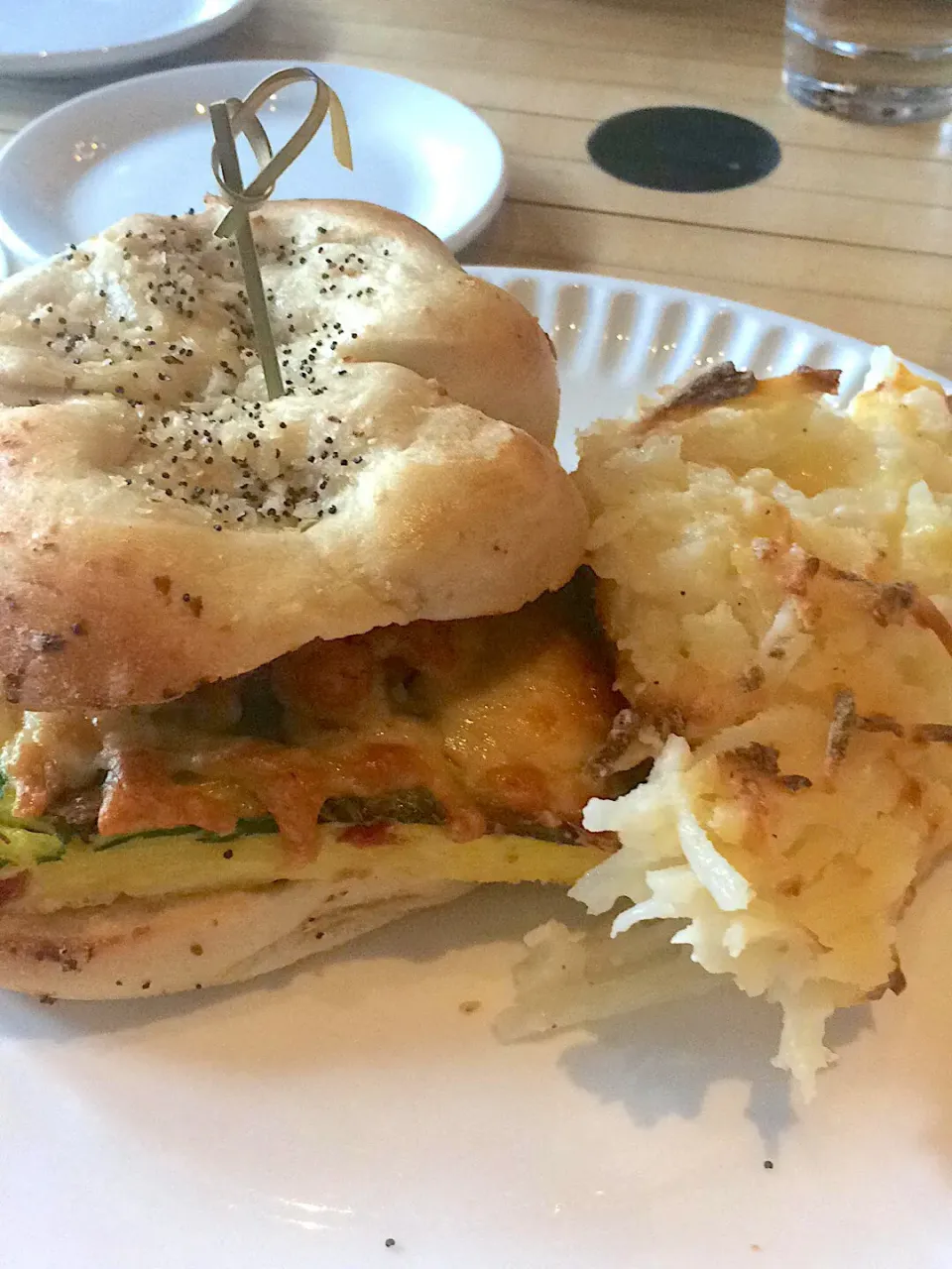 Egg bialy w potato cake @ Innovo, Latham, NY 2/18/18|Morcone Girlsさん