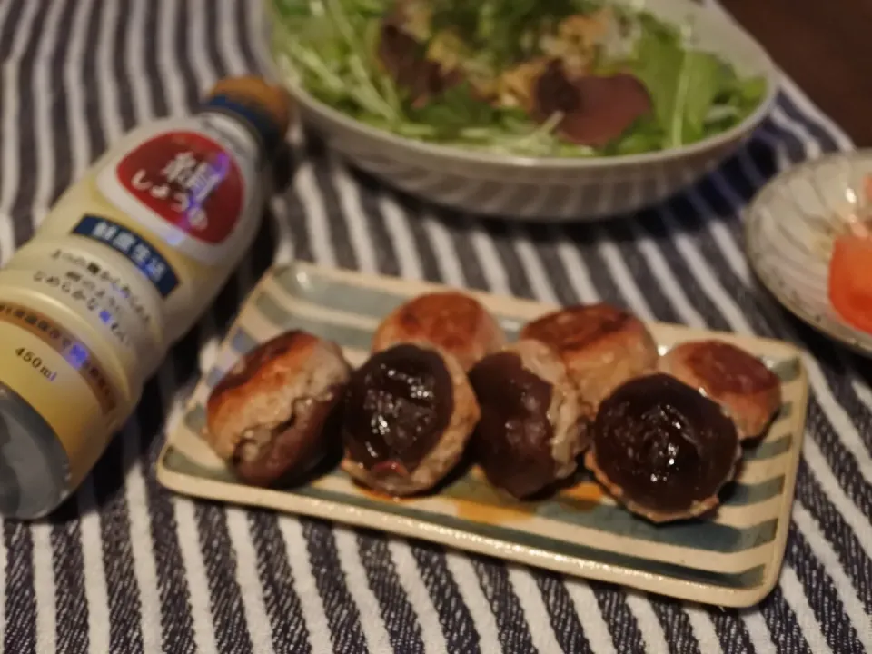 モニターで頂いた絹しょうゆで
椎茸の肉詰め|まいぱんさん