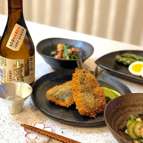 「兵庫県播州産山田錦生貯蔵酒 300ml」を使ってみたSnapdishの料理・レシピ写真:今夜のメインは鰯のフライ