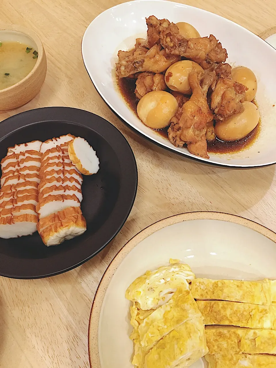 手羽元と卵の酢醤油煮♡だし巻き卵♡|ちゃ♡さん