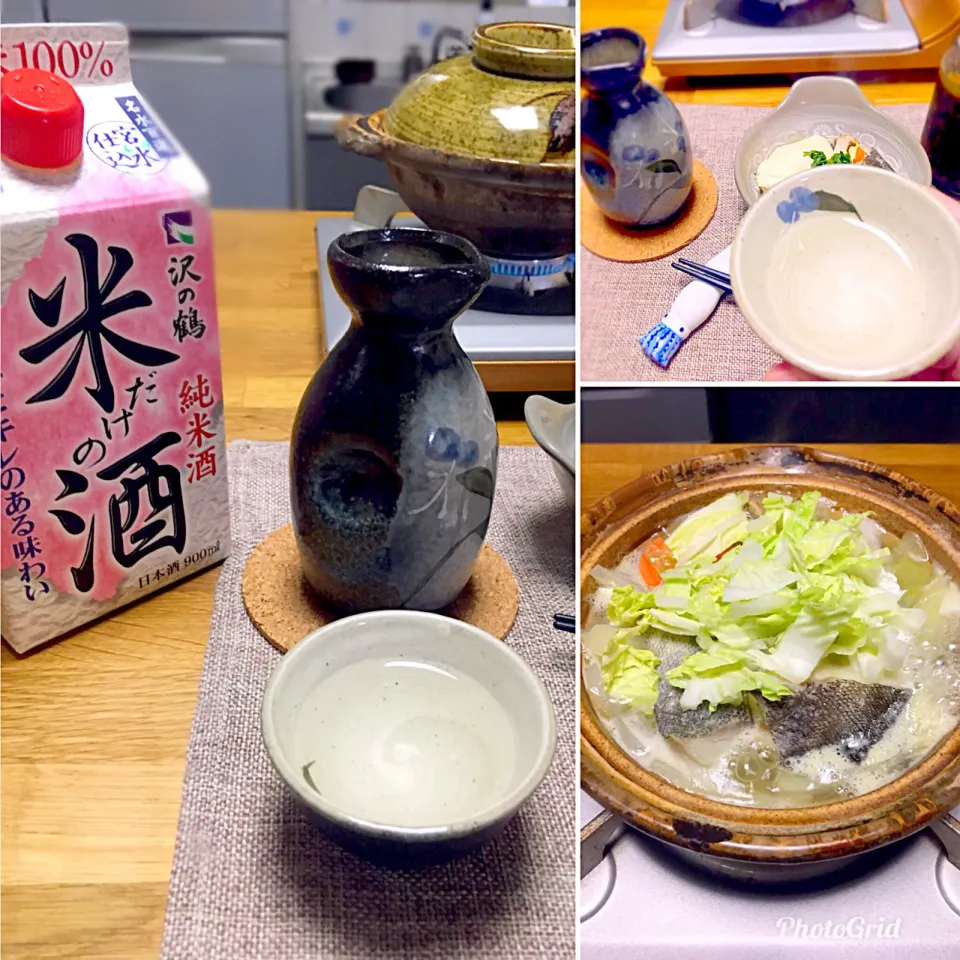 鱈ちり+米だけの酒 #米だけの酒 #鍋料理|morimi32さん