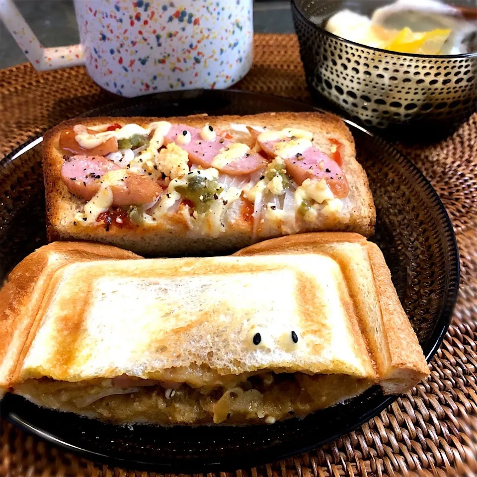 ソーセージのオープン🥪とカレーのクローズ🥪|nao子さん