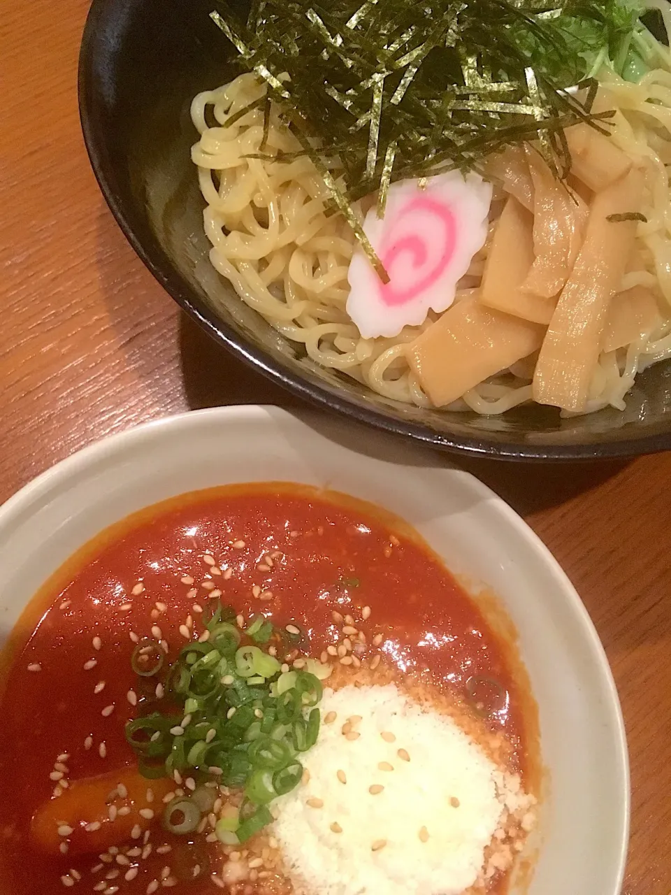 海老味噌トマトつけ麺〜チーズトッピング〜|晴れの陽さん