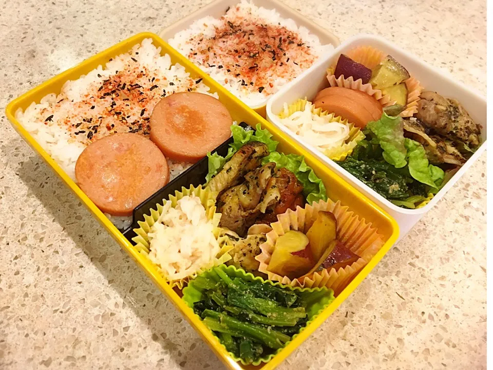 Snapdishの料理写真:2/23 パパ弁♪と私のお弁当🍙|ikukoさん